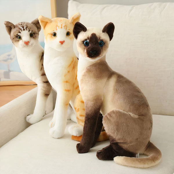 Peluche chat tigré gris