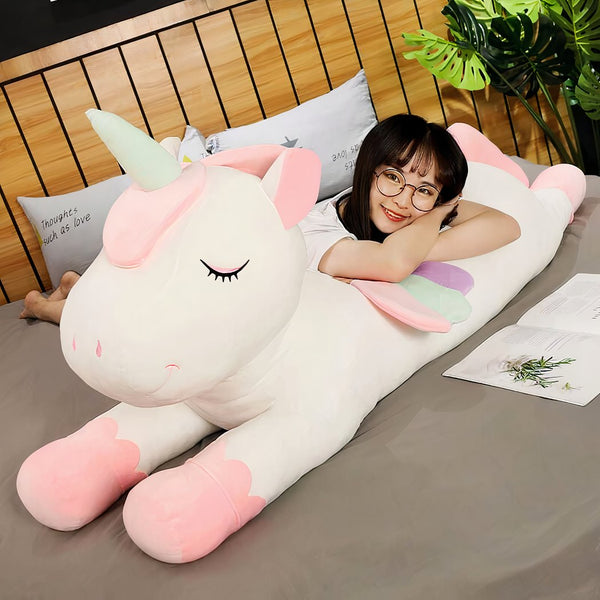 Coussin peluche licorne