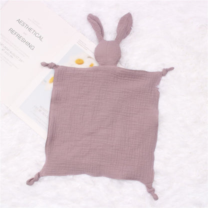Doudou lapin en coton et mousseline pour bébé
