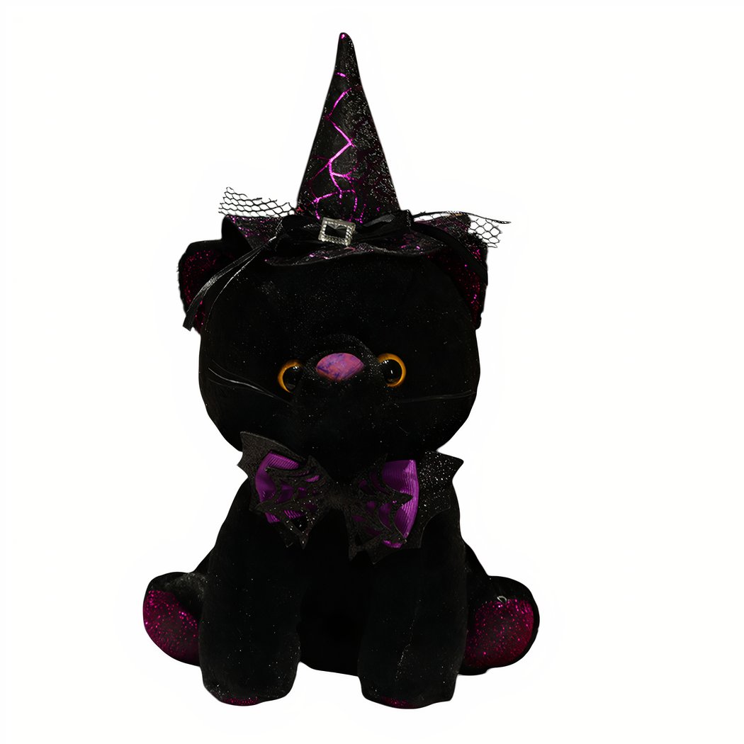 Peluche chat noir déguisement Halloween