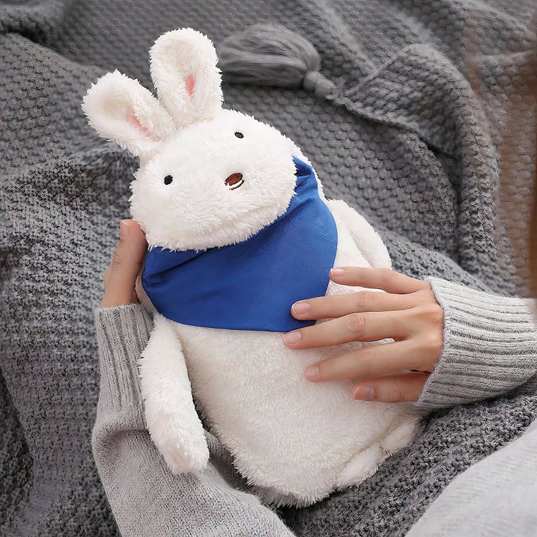 Peluche bouillotte lapin avec lacets