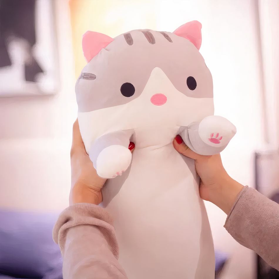 Peluche chat oreiller géante