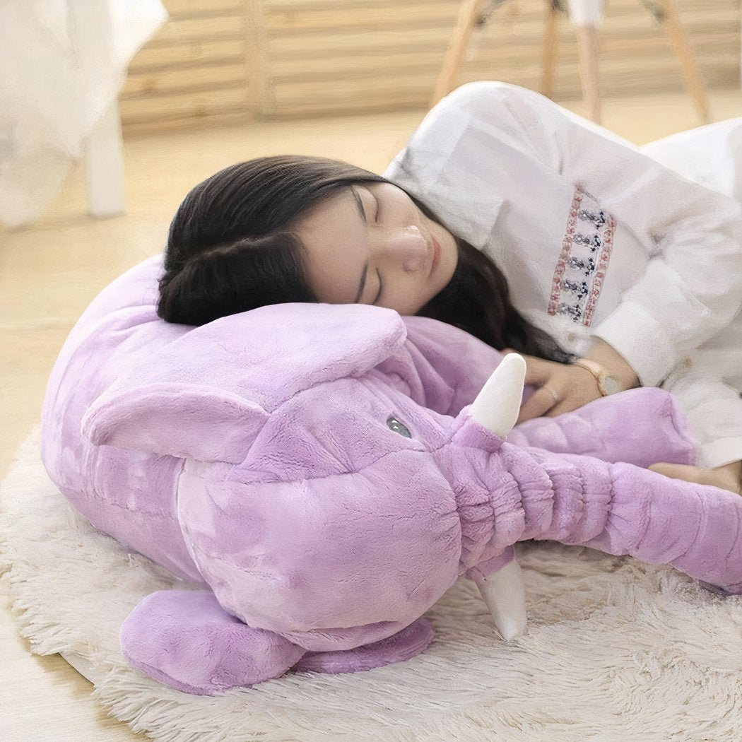 Peluche éléphant oreiller violet