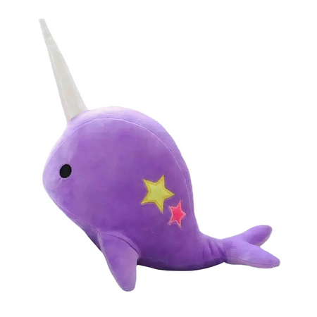 Peluche baleine licorne violet