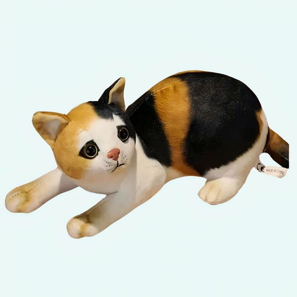 Peluche chat rayé