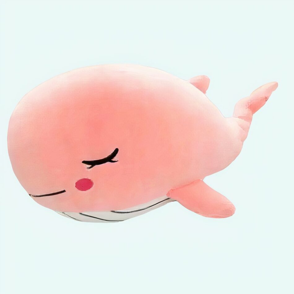 Peluche baleine rose endormie