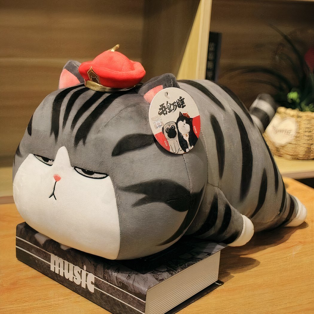 Peluche chat empereur oreiller