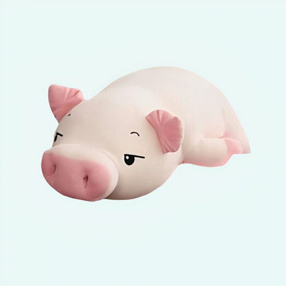 Peluche cochon blanc assoupi