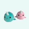 Peluche baleine licorne verte