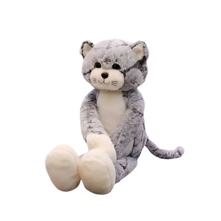 Peluche chat gris aux longues jambes