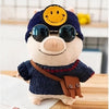 Peluche cochon habillé bonnet smiley