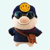 Peluche cochon habillé bonnet smiley