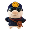 Peluche cochon habillé bonnet smiley
