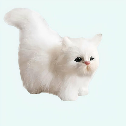Peluche chaton poilu blanc