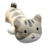 Grande peluche chat oreiller gris