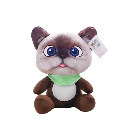 Peluche chat dessin animé marron
