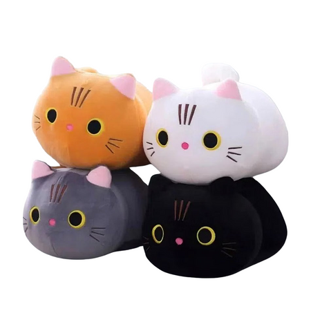 Peluche oreiller chat grands yeux