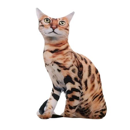 Peluche chat tigré marron tout doux