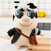 Peluche cochon habillé avec noeud vache
