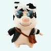 Peluche cochon habillé avec noeud vache