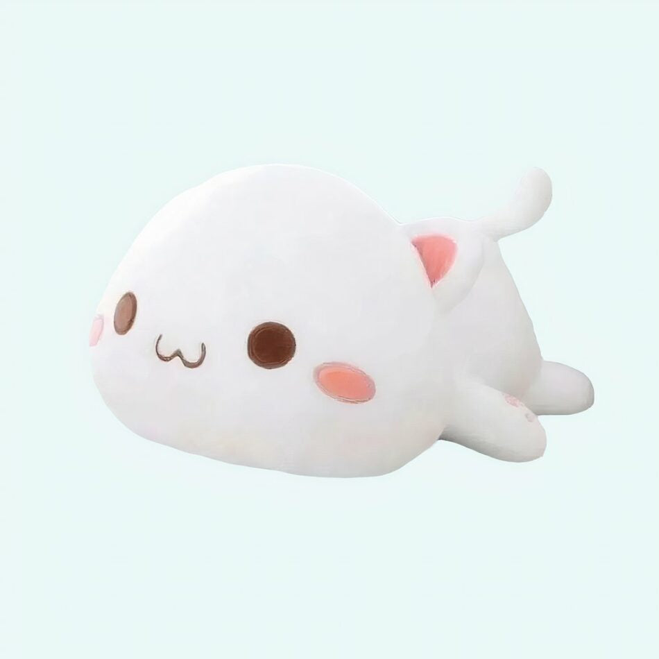 Peluche chat blanc kawaii