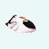 Peluche poupée chat noir et blanc qui dort