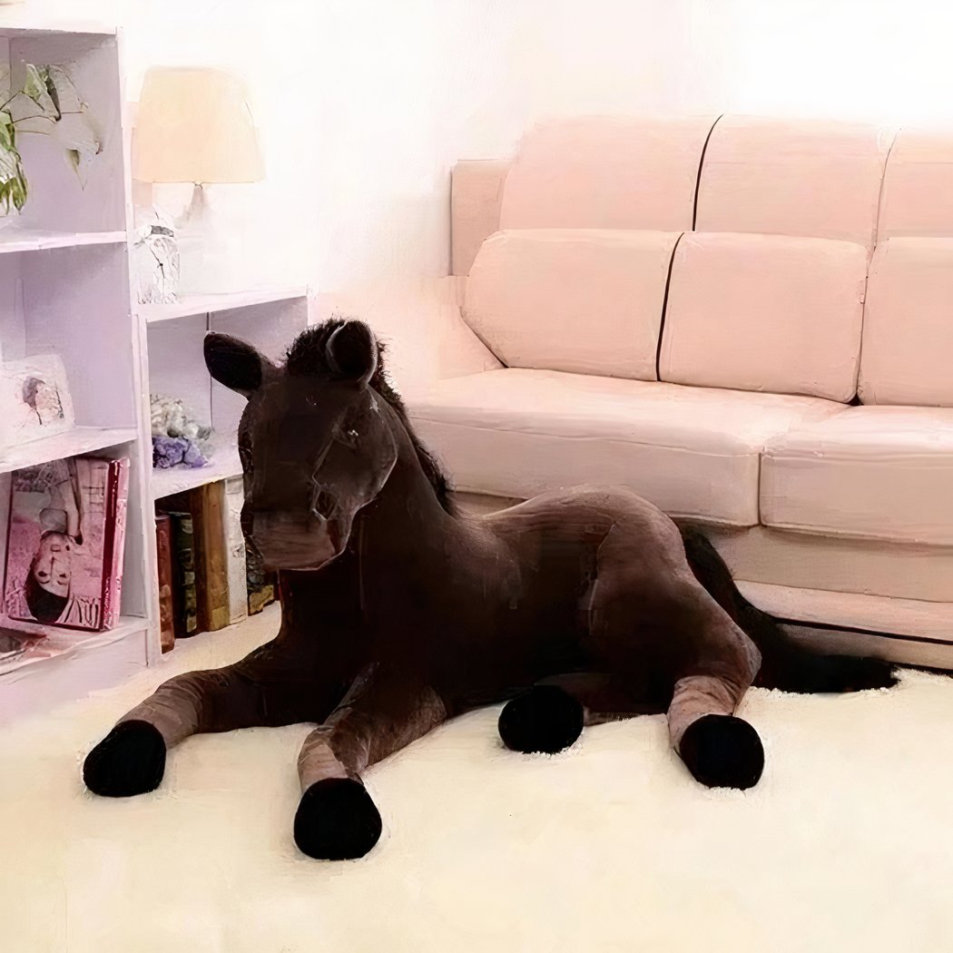 Peluche cheval marron