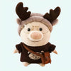Peluche cochon habillé en renne