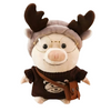 Peluche cochon habillé en renne