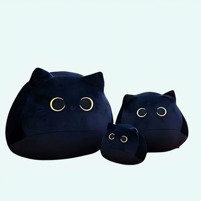 Peluche chaton noir aux grands yeux