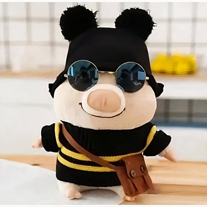 Peluche cochon habillé pull abeille