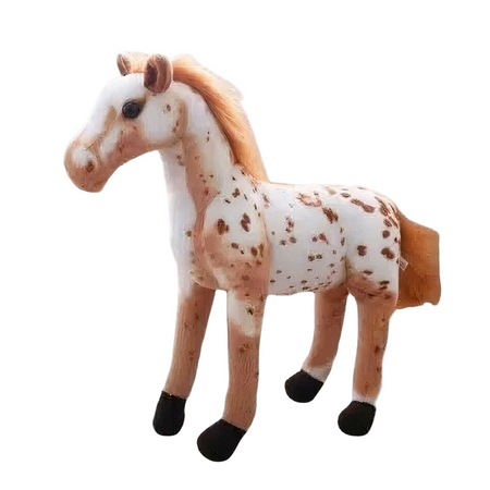 Peluche cheval blanc et marron