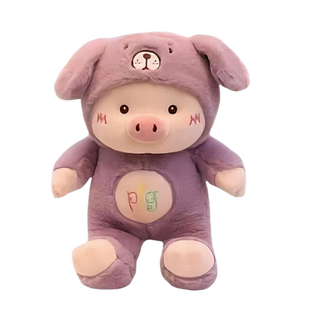 Peluche cochon déguisé en lapin