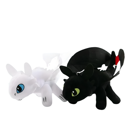 Pack de peluche Dragon Krokmou noir + Furie Eclair