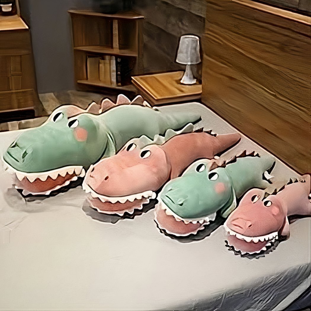 Peluche rigolote crocodile verte