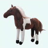 Peluche cheval marron blanc mignon