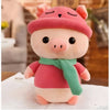Peluche cochon habillé tenue rose