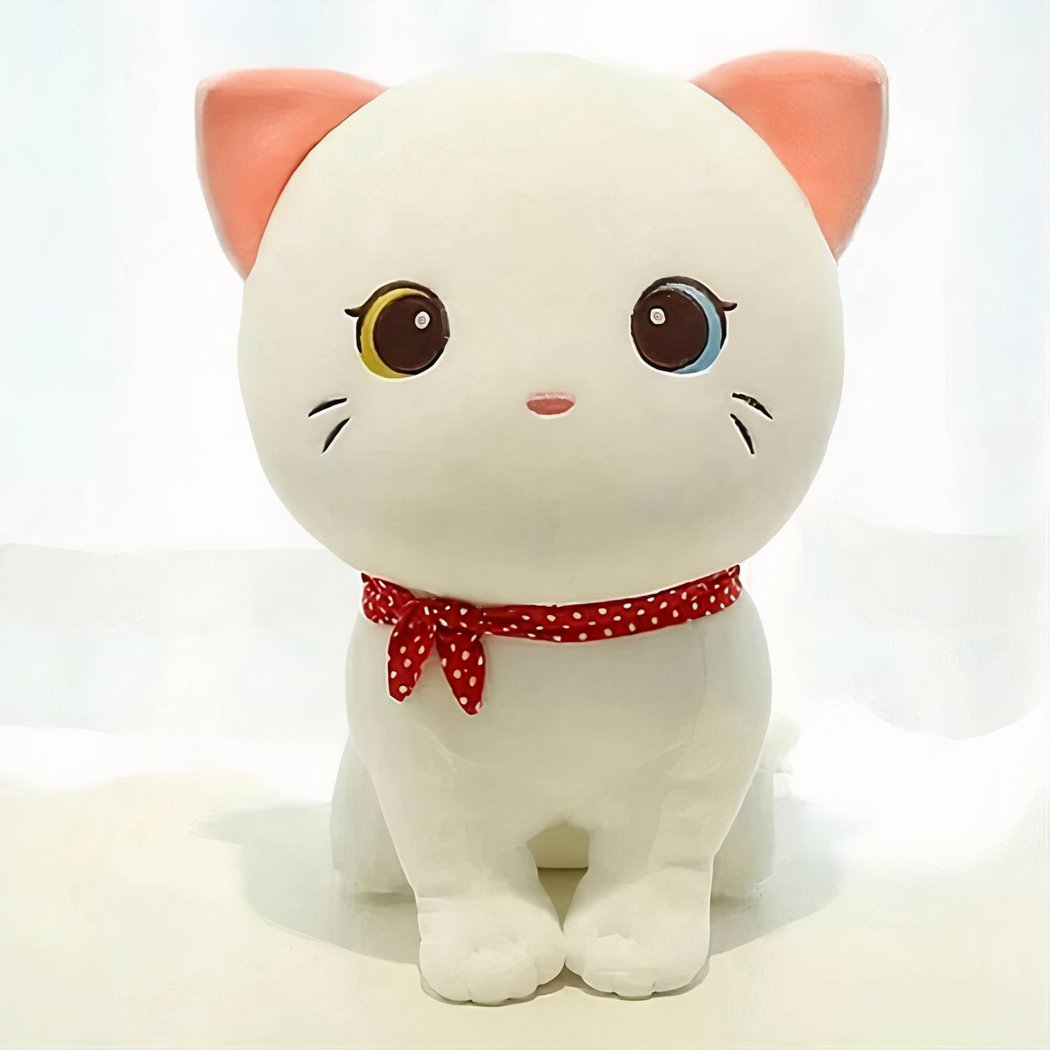 Peluche chaton tout doux blanc