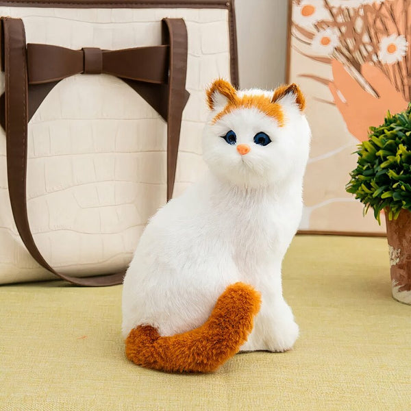 Peluche chat réaliste tout doux