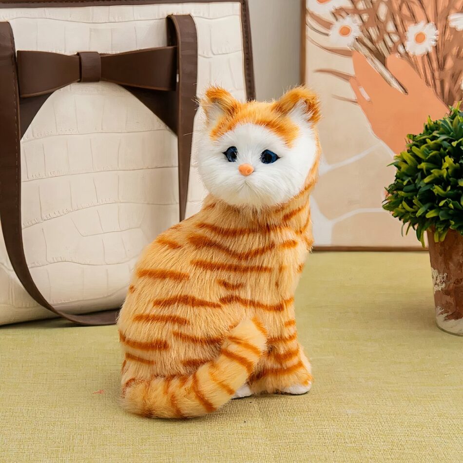 Peluche chat réaliste tout doux