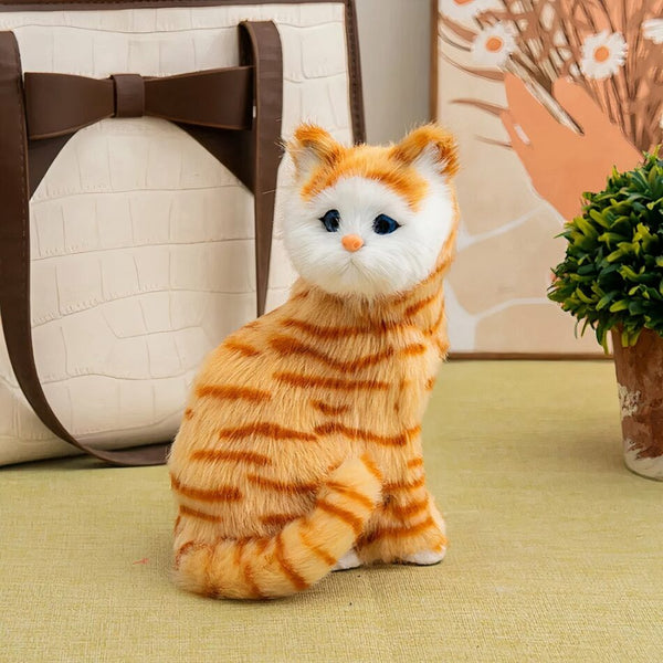 Peluche chat réaliste tout doux