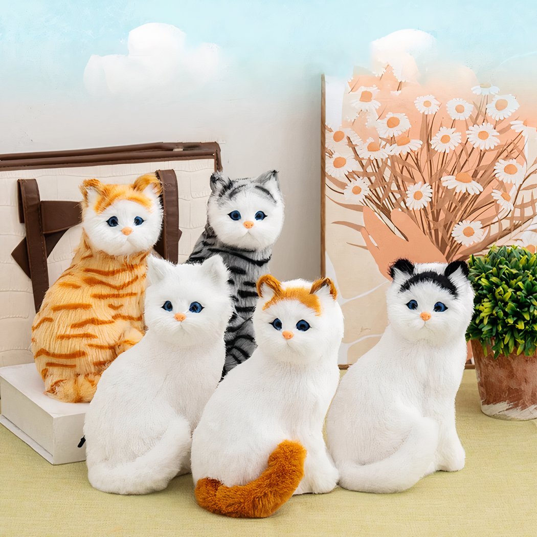 Peluche chat réaliste tout doux