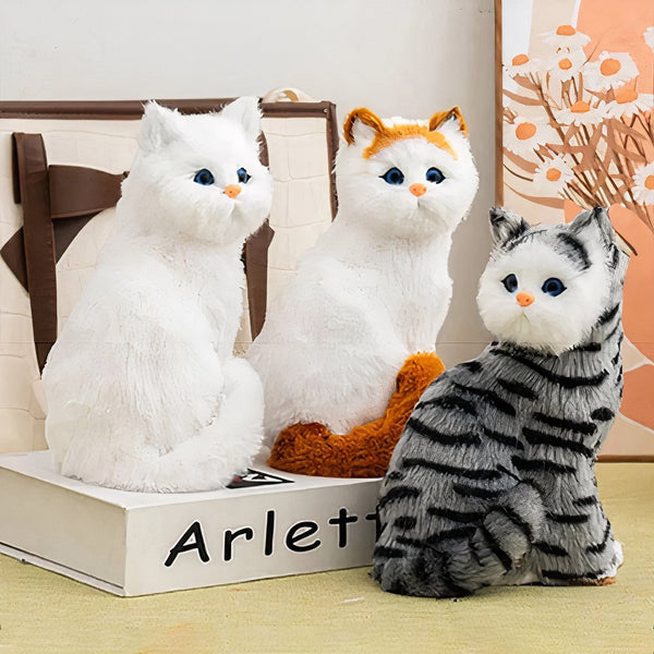 Peluche chat réaliste tout doux
