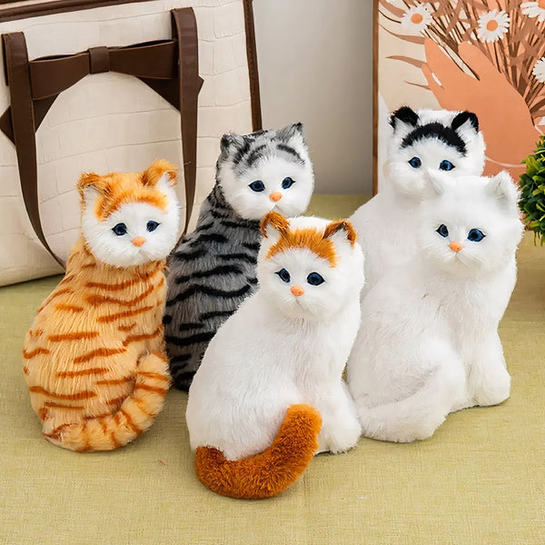 Peluche chat réaliste tout doux