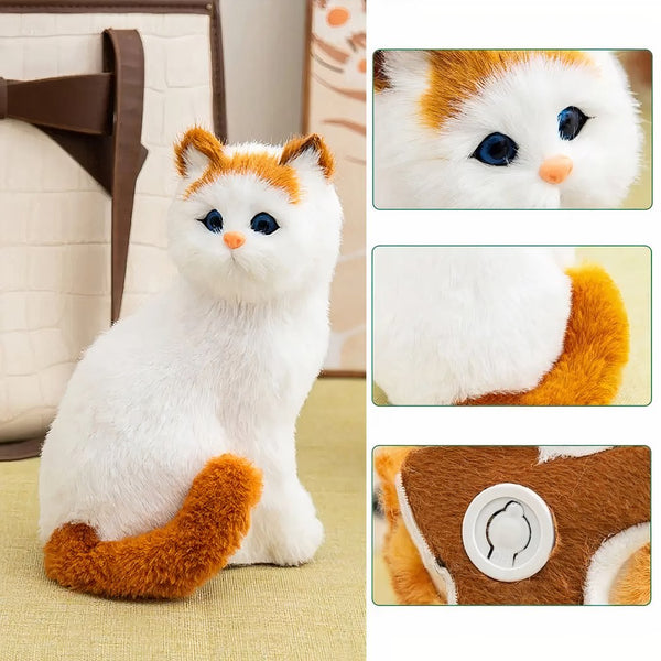 Peluche chat réaliste tout doux