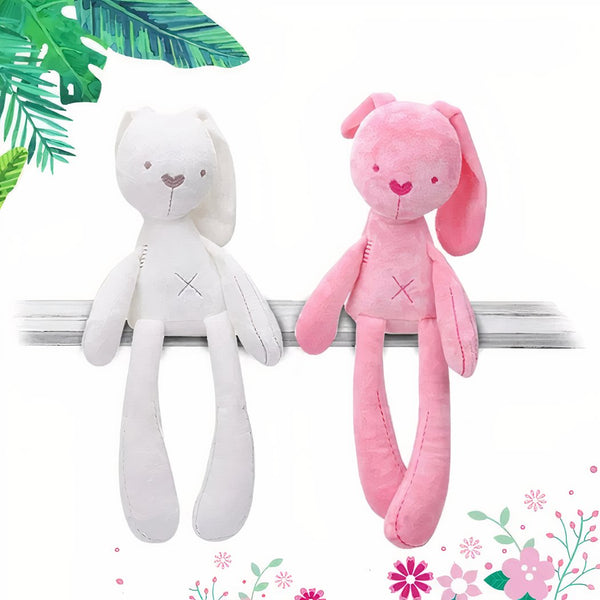 Peluche lapin douce et mignonne blanche ou rose