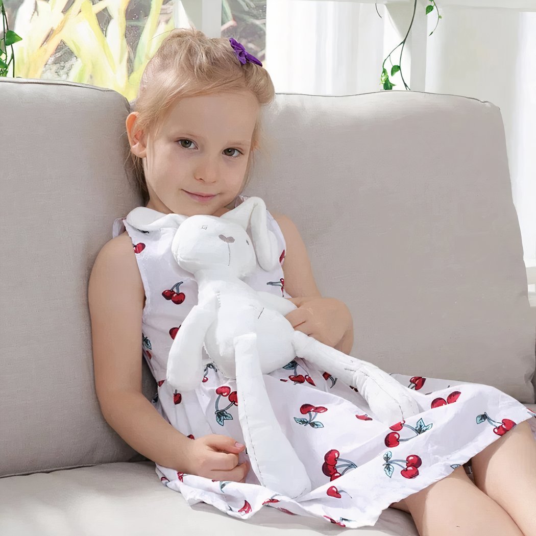 Peluche lapin douce et mignonne blanche ou rose