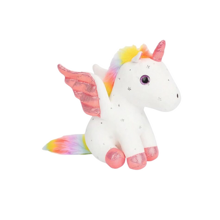 Peluche licorne avec ailes scintillantes