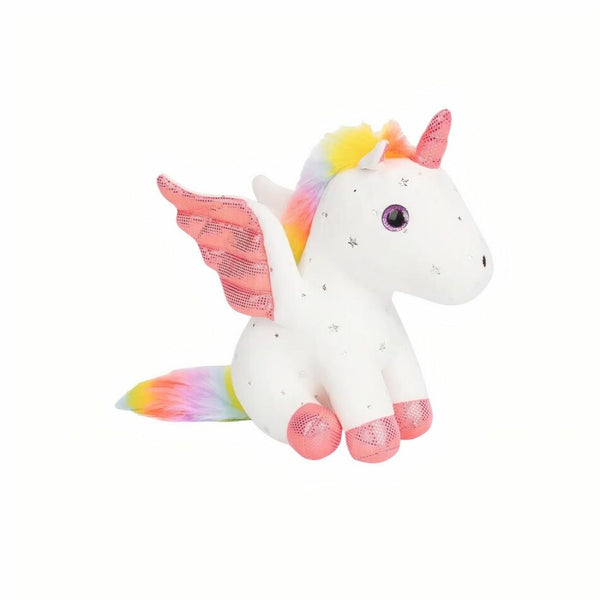 Peluche licorne avec ailes scintillantes