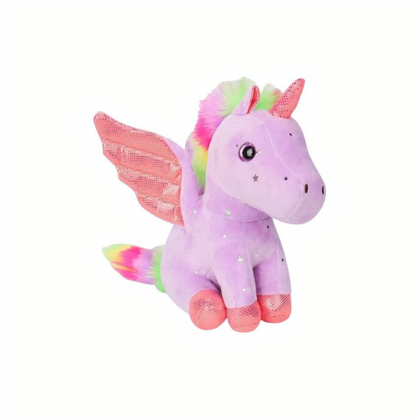 Peluche licorne avec ailes scintillantes